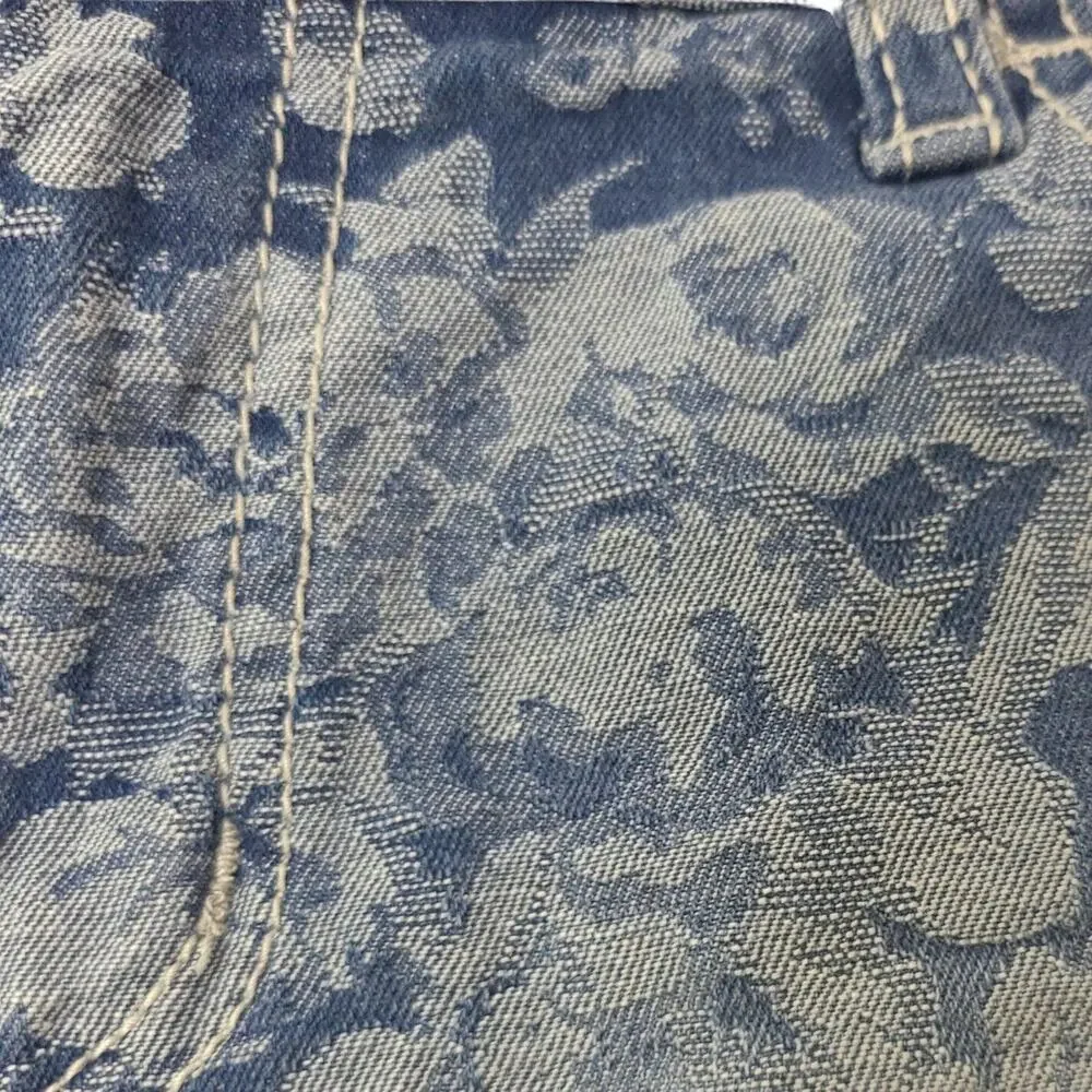 Y2K Candies Women's Size‎ 9 Floral Print Denim Blue Jean Shorts Booty Shorts